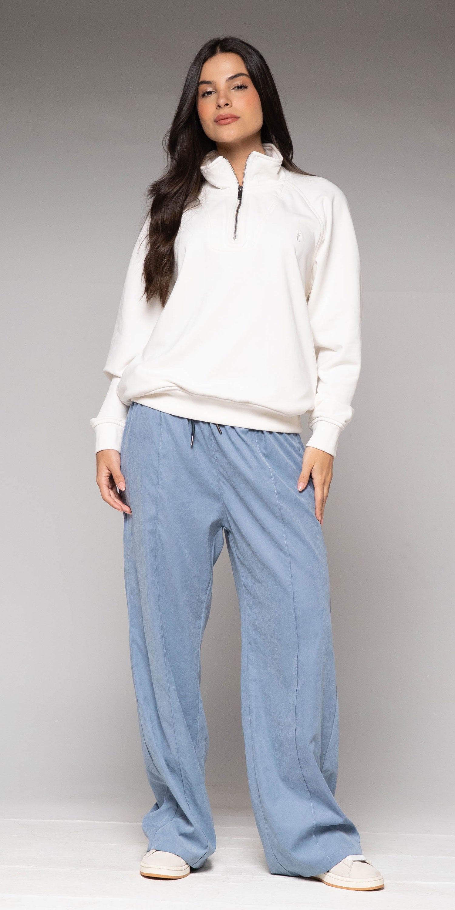 Pantalón Mujer Gris Pálido