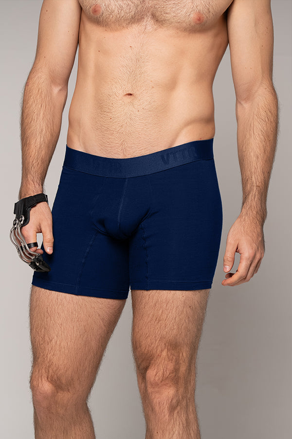 Boxer Masculino En Algodón Color Azul