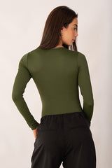 Body Escote Cuadrado Verde Mujer