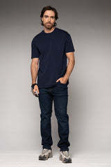 Camiseta Masculina Bordada Color Azul