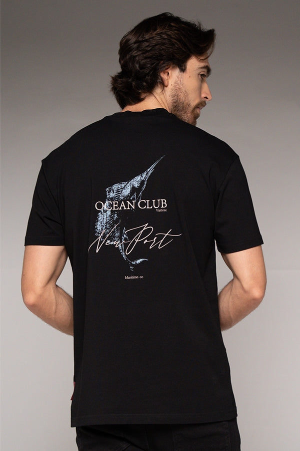 Camiseta Masculina Ocean Club Color Negro
