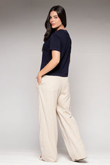 Pantalón Femenino Bordado Color Sand