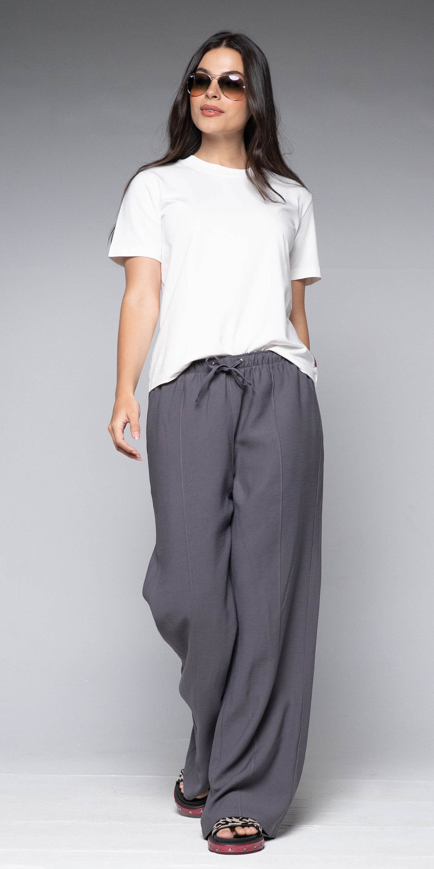 Pantalón Mujer Gris Oscuro