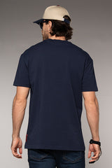 Camiseta Masculina Bordada Color Azul