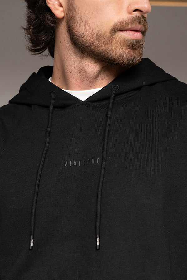 Hoodie Masculino Estampado Color Negro