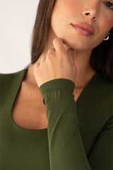 Body Escote Cuadrado Verde Mujer