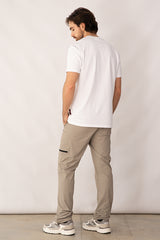 Jogger Masculino De Cierres Color Taupé