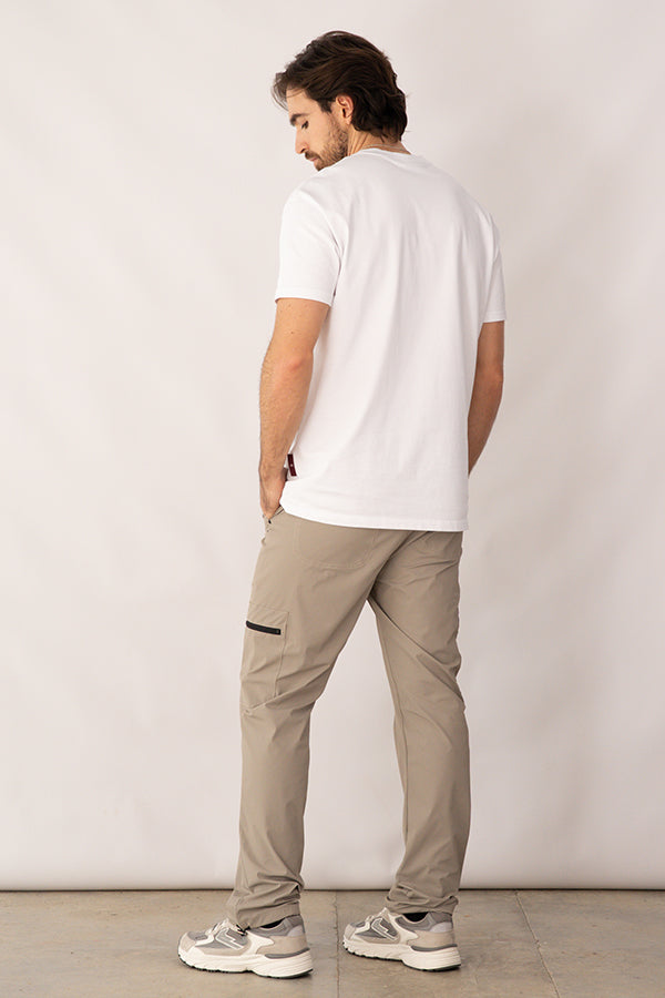 Jogger Masculino De Cierres Color Taupé