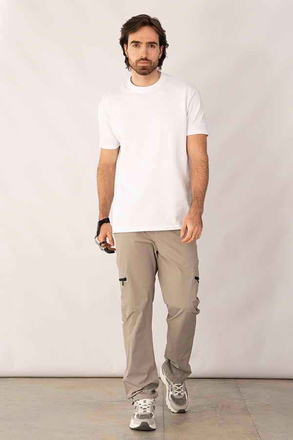 Jogger Masculino De Cierres Color Taupé