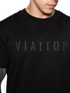 Camiseta Hombre Negra Algodón 190gr Estampado Texturizado