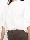 T-Shirt Oversize Corta Blanca Mujer Algodón 190gr con Técnica de Alta y Media Densidad