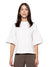 T-Shirt Oversize Corta Blanca Mujer Algodón 190gr con Técnica de Alta y Media Densidad