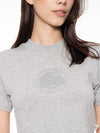 T-Shirt Slim Fit Corta Gris Mujer Algodón 200gr con Técnica de Alta Densidad