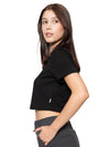 T-Shirt Slim Fit Corta Negra Mujer Algodón 200gr con Técnica de Alta Densidad