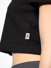 T-Shirt Slim Fit Corta Negra Mujer Algodón 200gr con Técnica de Alta Densidad