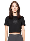 T-Shirt Slim Fit Corta Negra Mujer Algodón 200gr con Técnica de Alta Densidad
