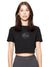 T-Shirt Slim Fit Corta Negra Mujer Algodón 200gr con Técnica de Alta Densidad