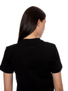 T-Shirt Regular Negra Mujer Algodón 190gr con Técnica de Alta Densidad en Frente y Espalda