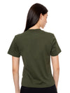 T-shirt Regular Verde Mujer Algodón 190gr con Alta Densidad Frontal y Espalda