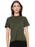 T-shirt Regular Verde Mujer Algodón 190gr con Alta Densidad Frontal y Espalda