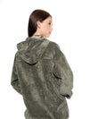 Hoodie Regular Verde Mujer Poliéster-Nylon-Spandex 240gr con Bordado Tono a Tono