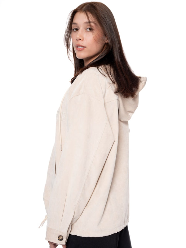 Hoodie Regular Café Mujer Poliéster-Nylon-Spandex 240gr con Bordado Tono a Tono