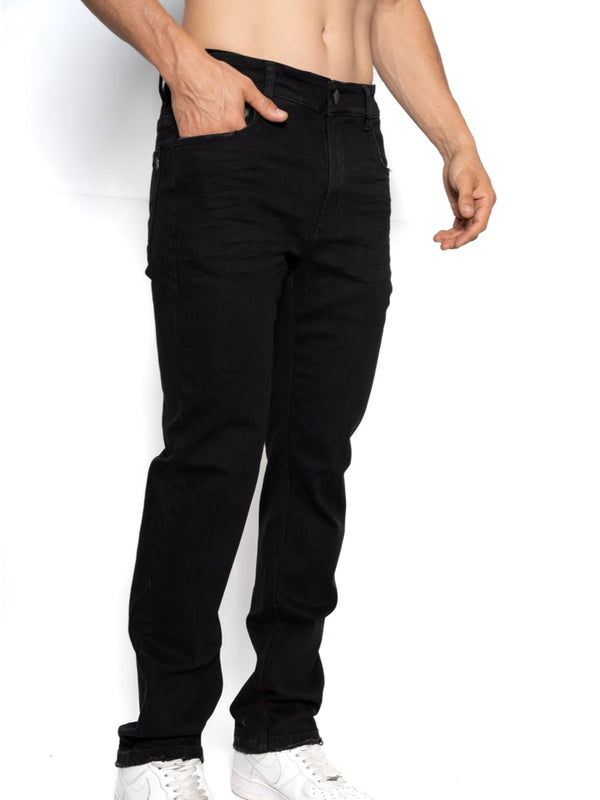 Jean Slim Fit Negro Hombre Algodón-Poliéster con Lavado y Desgastes Sutiles