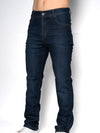 Jean Slim Fit Índigo Hombre Algodón-Elastano con Lavado y Detalles Sutiles