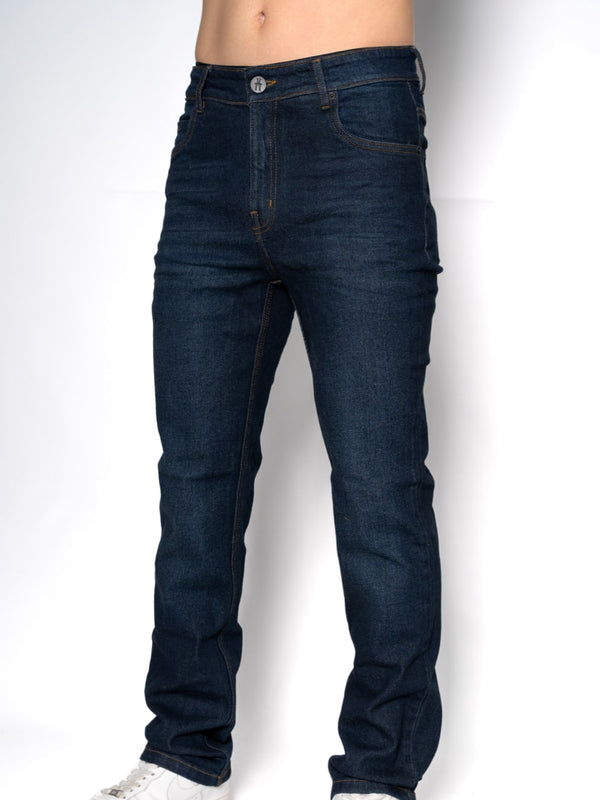 Jean Slim Fit Índigo Hombre Algodón-Elastano con Lavado y Detalles Sutiles